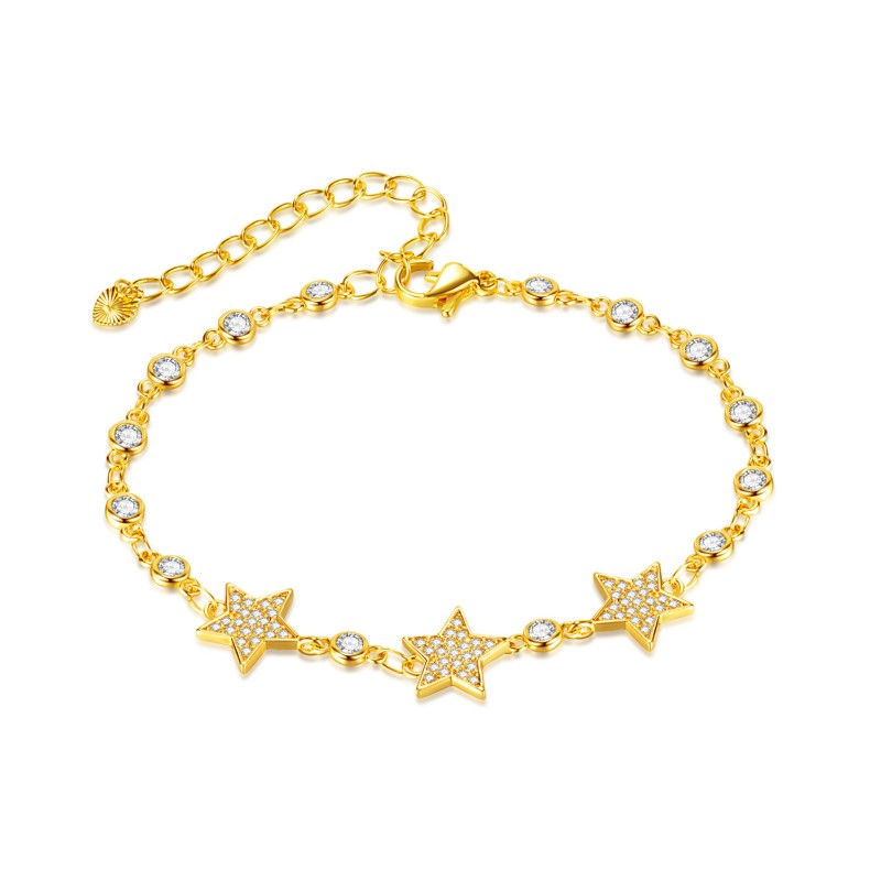 brass star zircon bracelet
