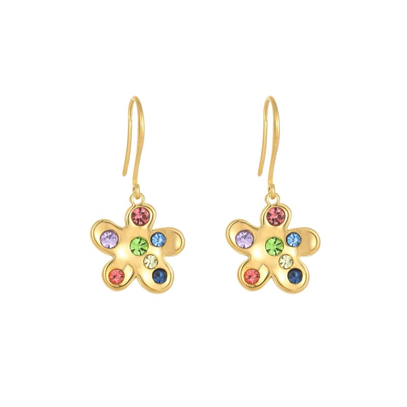 stainless steel flower earrings bracelet necklace