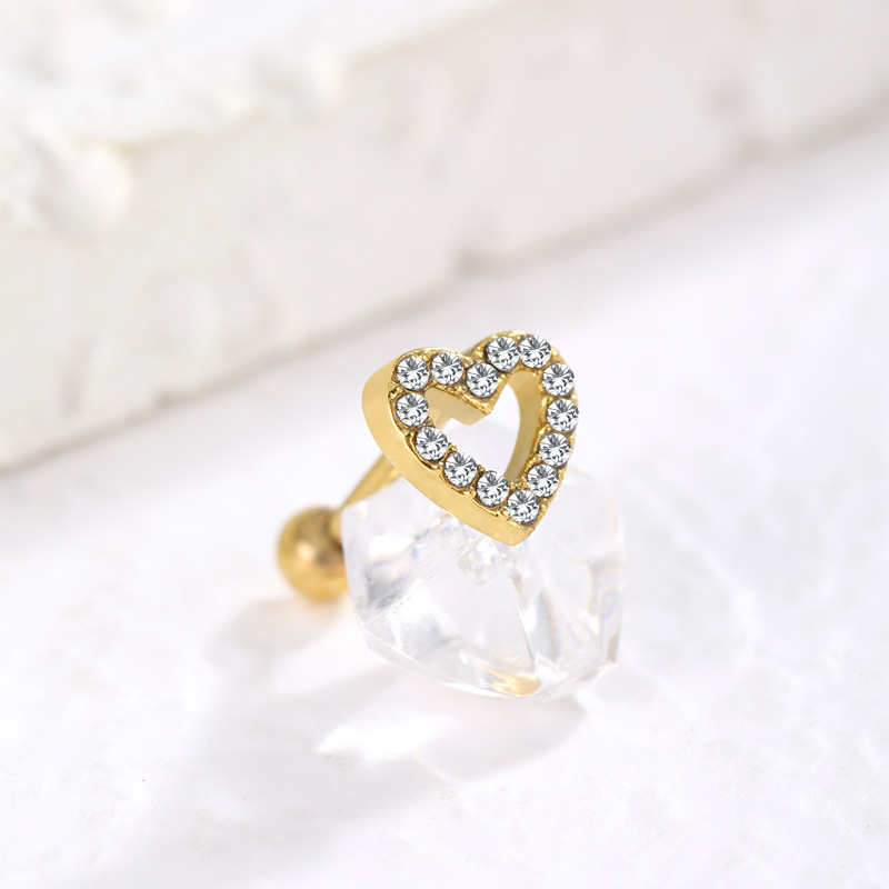 stainless steel heart single earrings stud