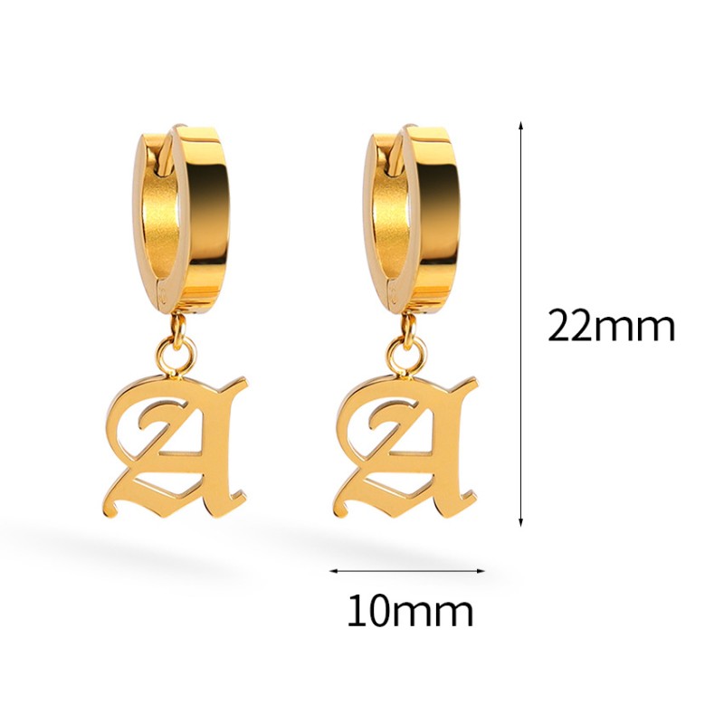 stainless steel letter earrings