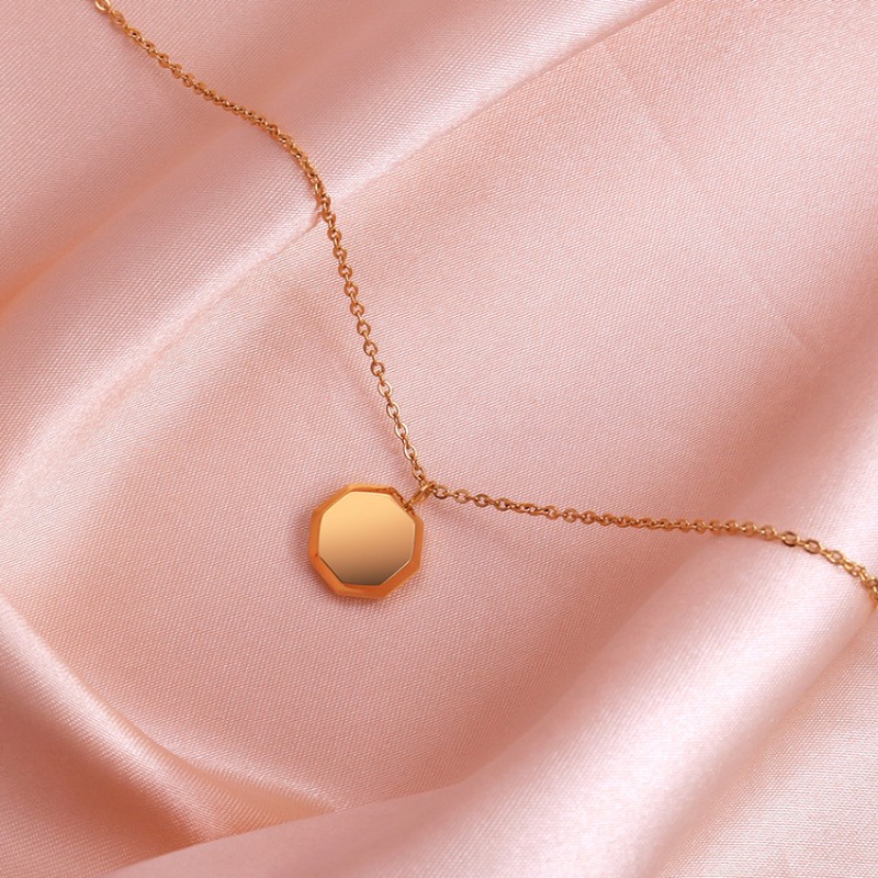 stainless steel polygon necklace
