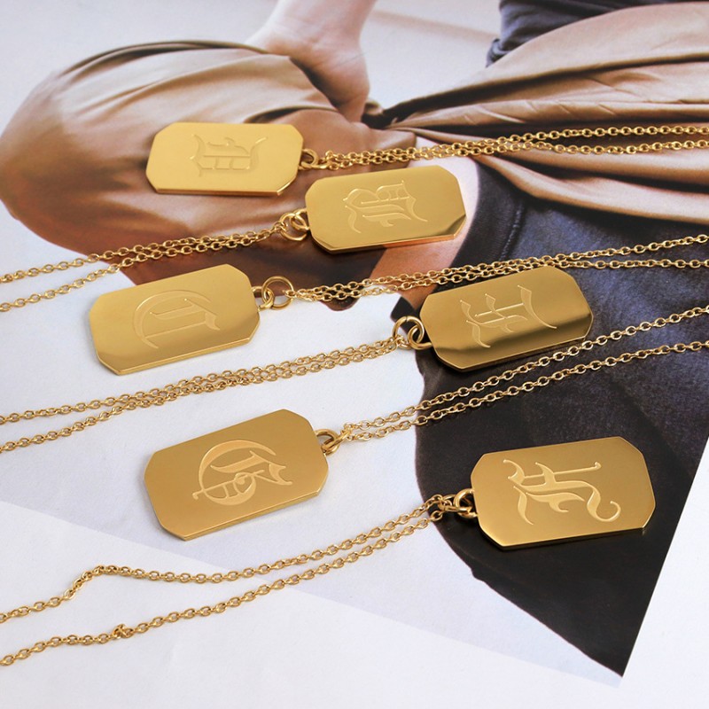 stainless steel letter necklace