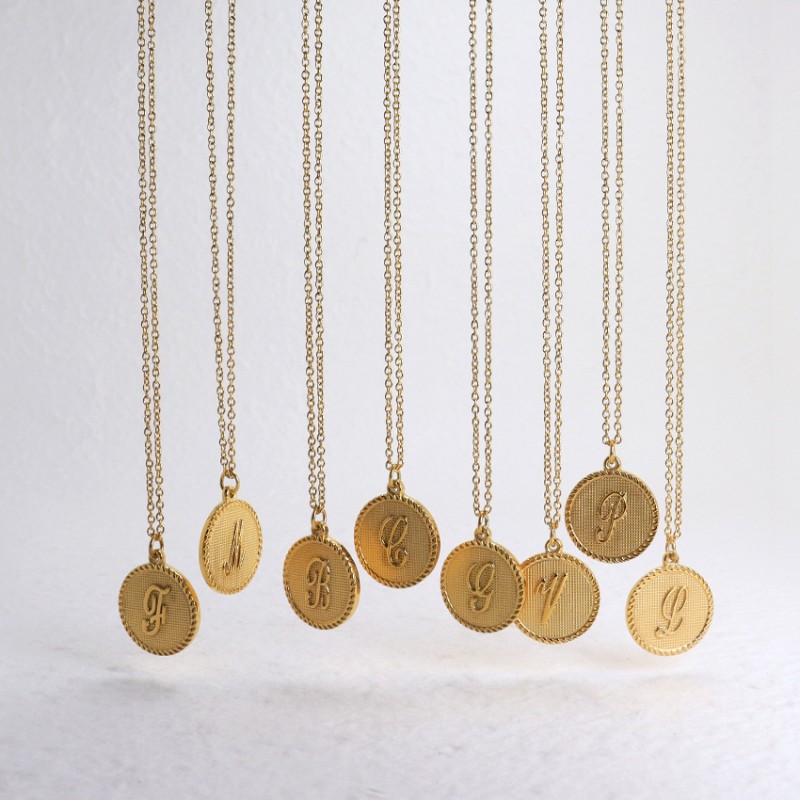 stainless steel letter necklace