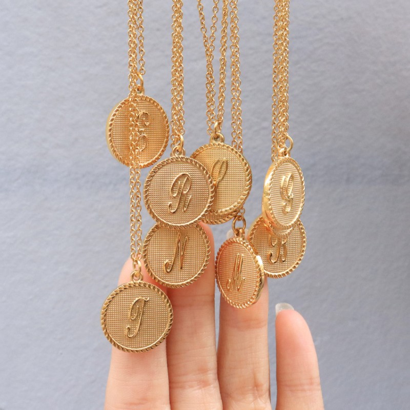 stainless steel letter necklace