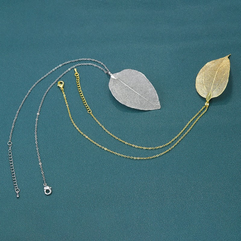 stainless steel leaf necklace
