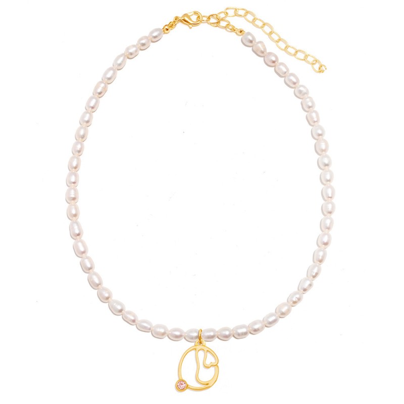 pearl letter necklace