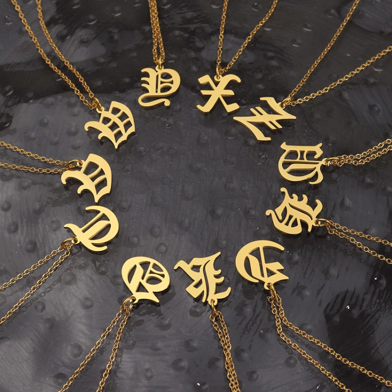 stainless steel letter necklace