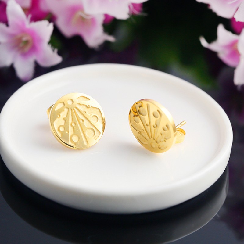 stainless steel Carving and hollowing out earrings necklace sets 
