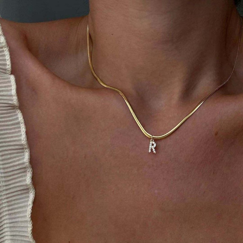 stainless steel letter necklace