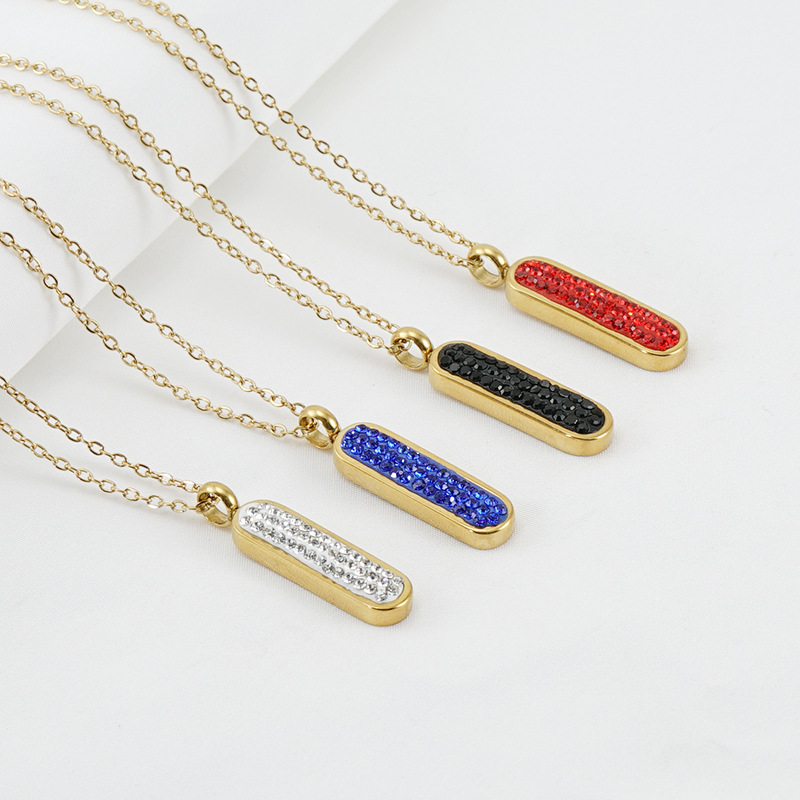 stainless steel zircon earrings necklace jewelry sets
