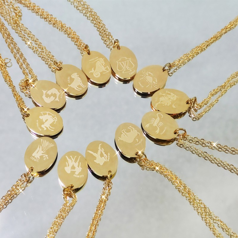 stainless steel constellation women necklace
