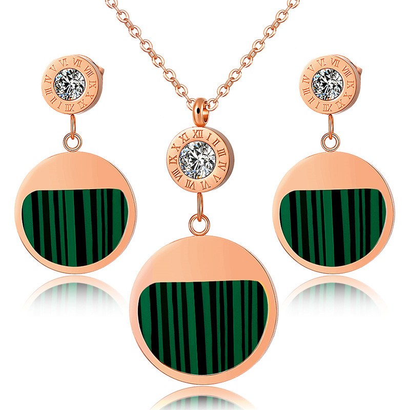 stainless steel earrings necklace jewelry sets
