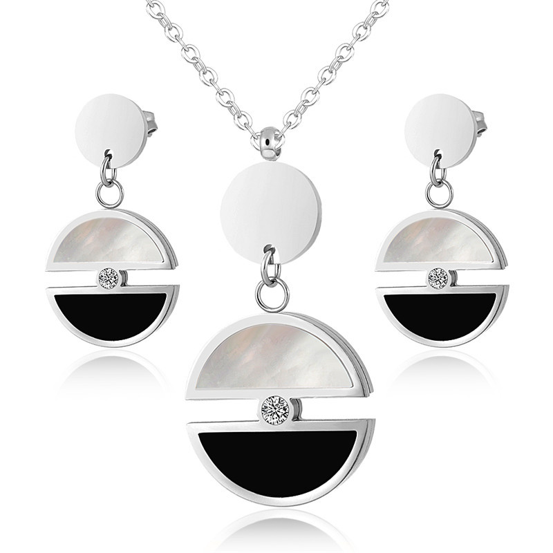 stainless steel earrings necklace jewelry sets