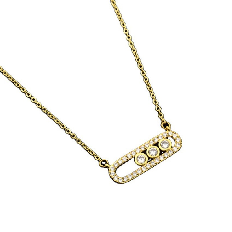 stainless steel zircon necklace