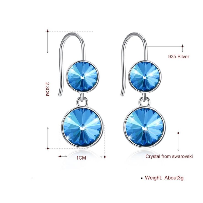 925 silver earrings jewelry with swarovski element