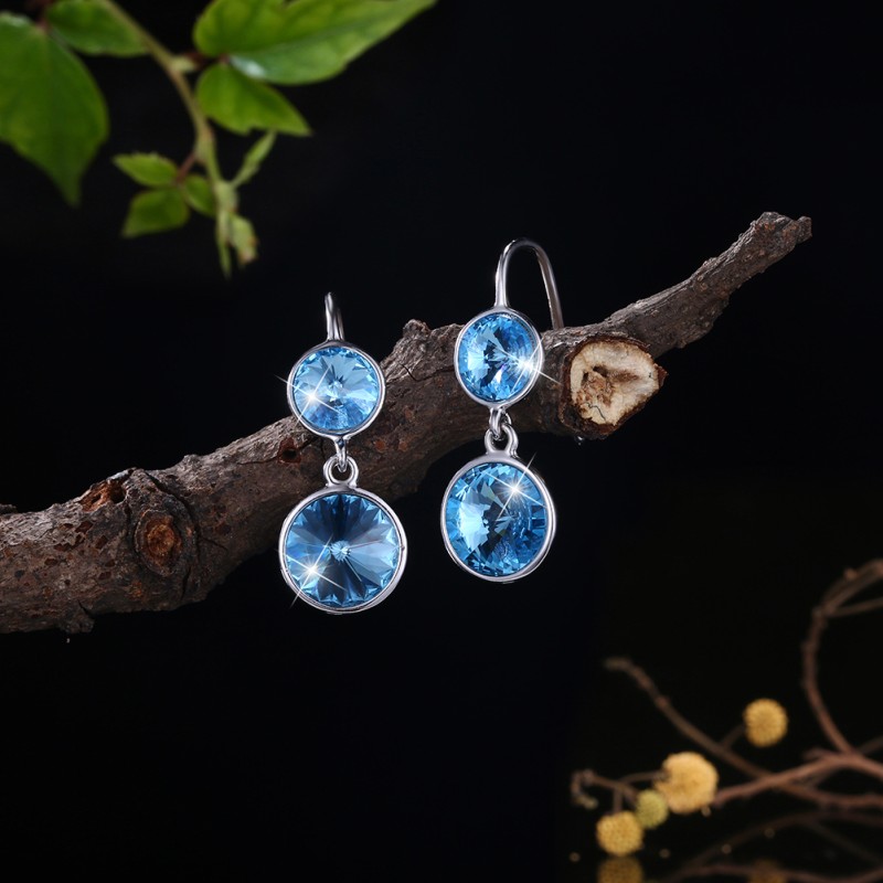 925 silver earrings jewelry with swarovski element