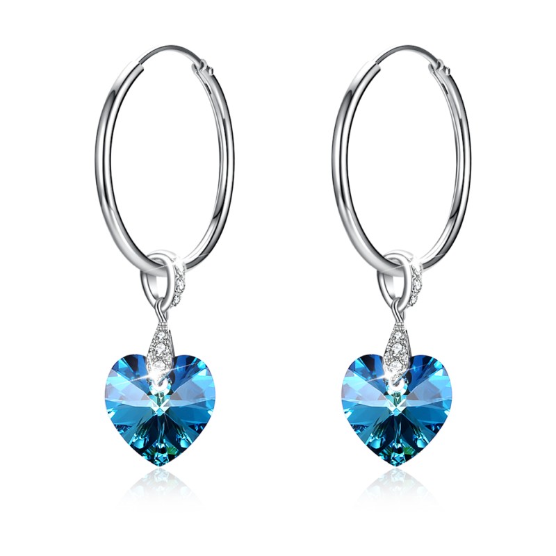 925 silver earrings jewelry with swarovski element