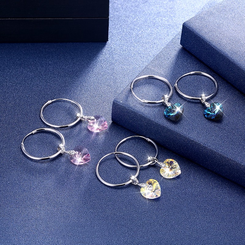 925 silver earrings jewelry with swarovski element