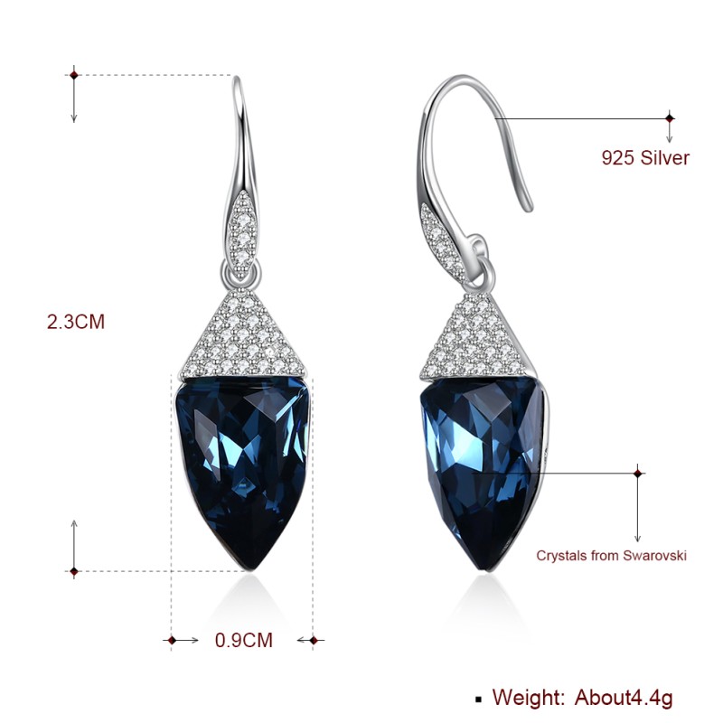 925 silver earrings jewelry with swarovski element