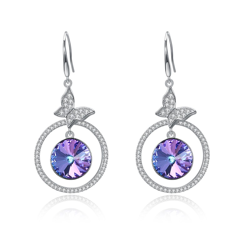 925 silver earrings jewelry with swarovski element