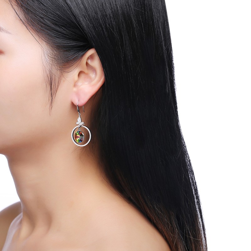 925 silver earrings jewelry with swarovski element